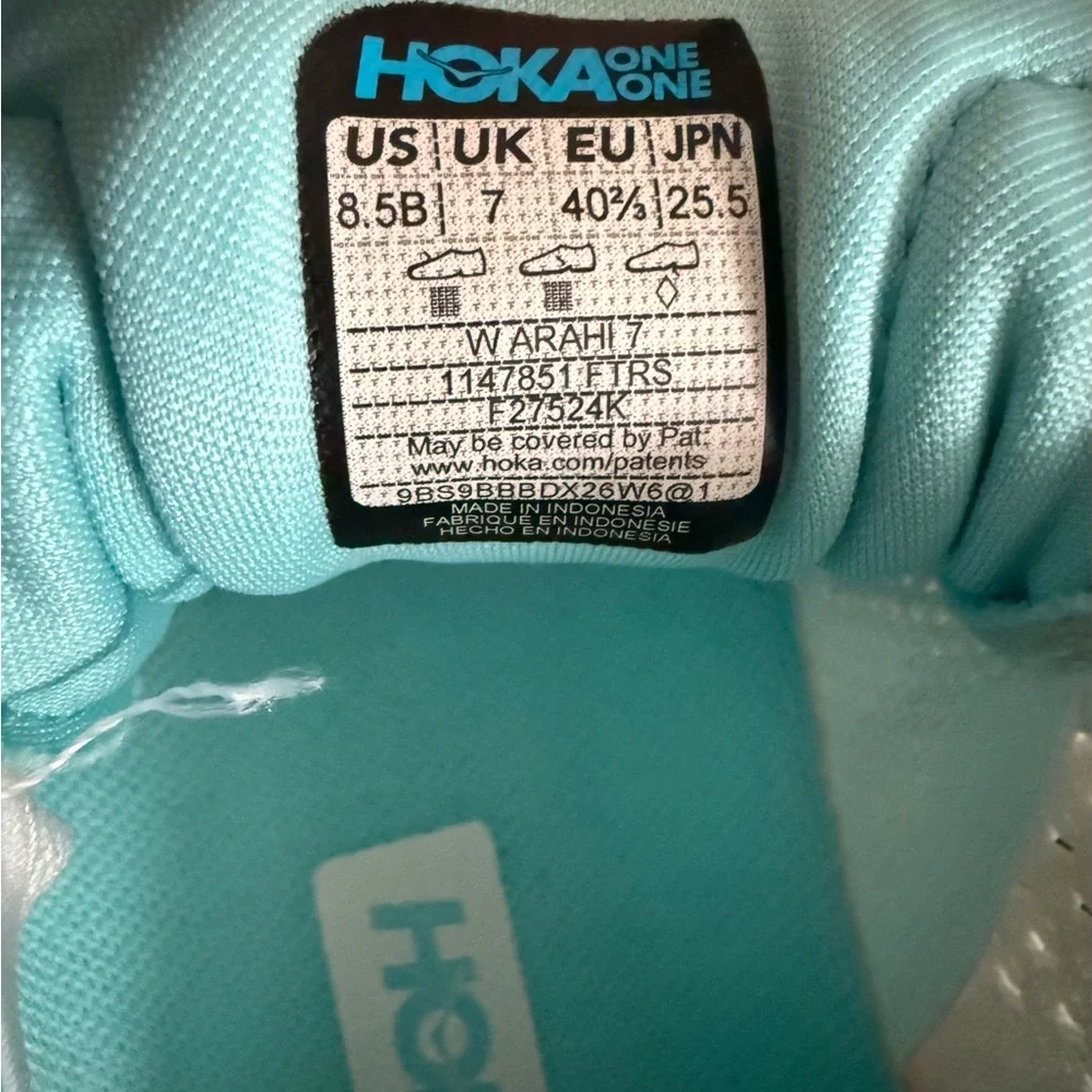 Hoka Women's White and Teal Athletic Shoes - Picture 5 of 8